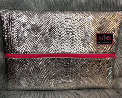 Rose Gold Python w/ Pink Zip MJ Bag