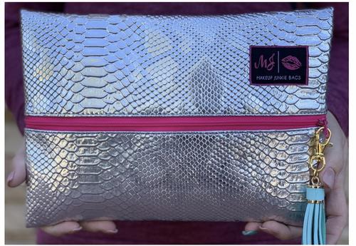 Platinum Python w/ Pink Zipper MJ Bag