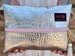 Silver Gator Blush MJ Bag